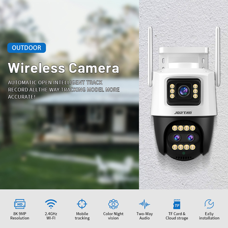 Jortan Outdoor Wireless Camera 8K WiFi Night Vision Easy Install