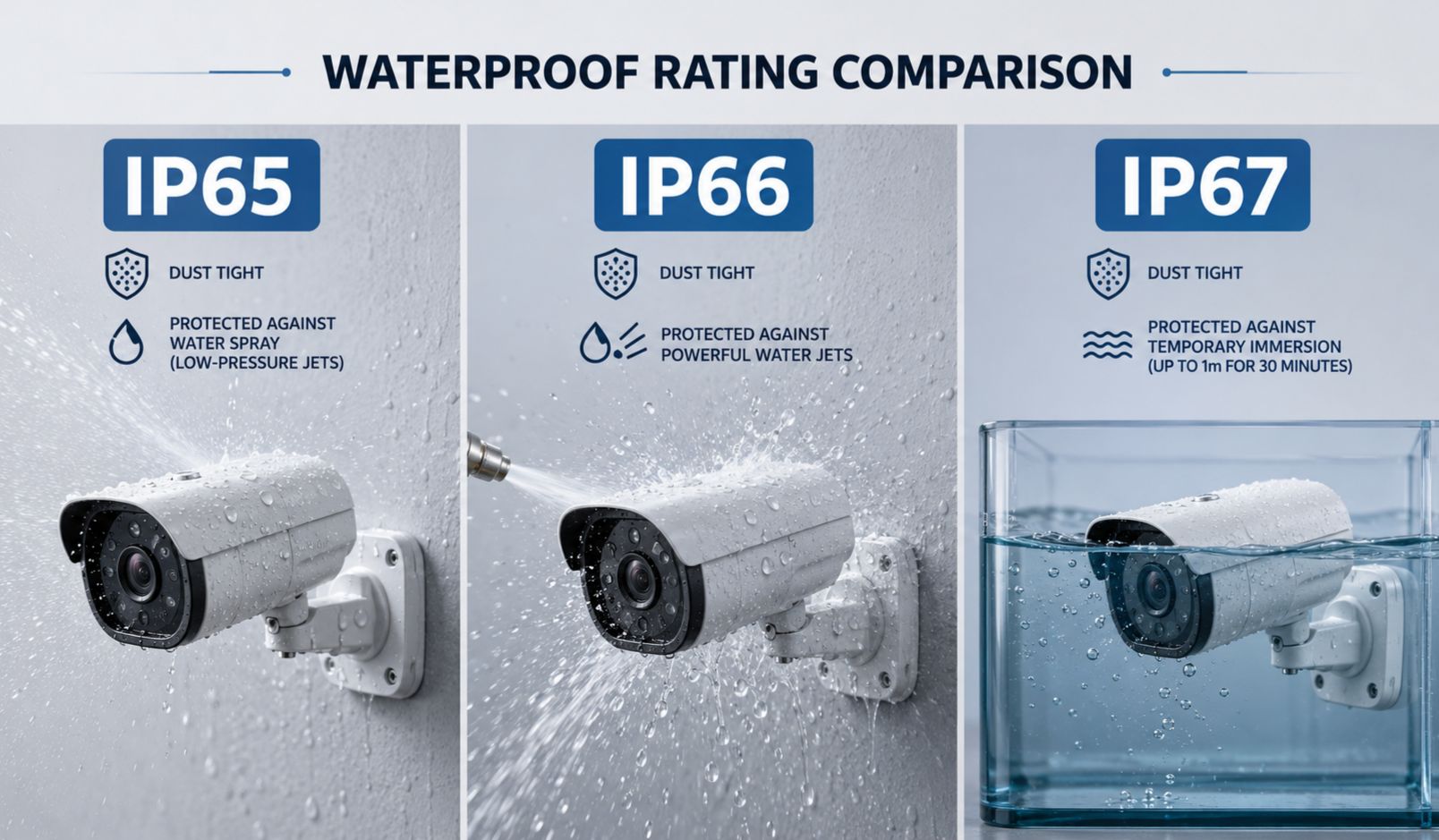 How to Choose Weatherproof Cameras IP65 vs. IP66 vs. IP67 in 2026