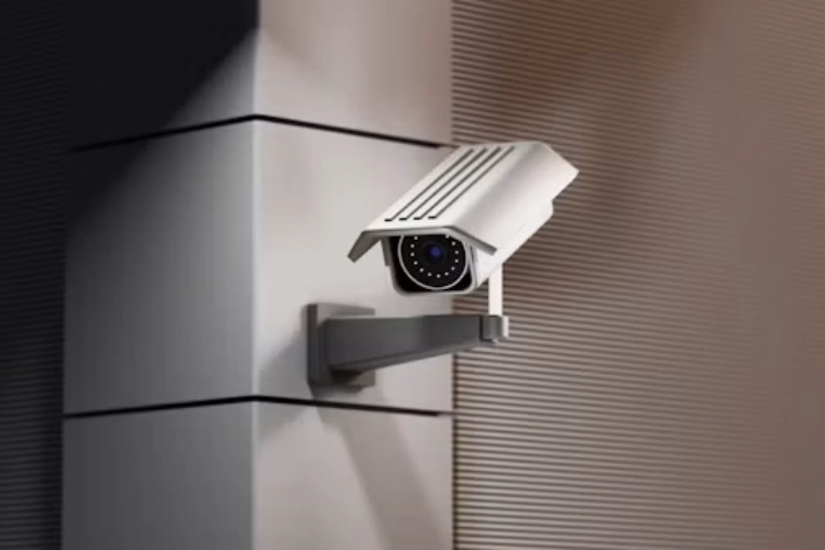white surveillance camera